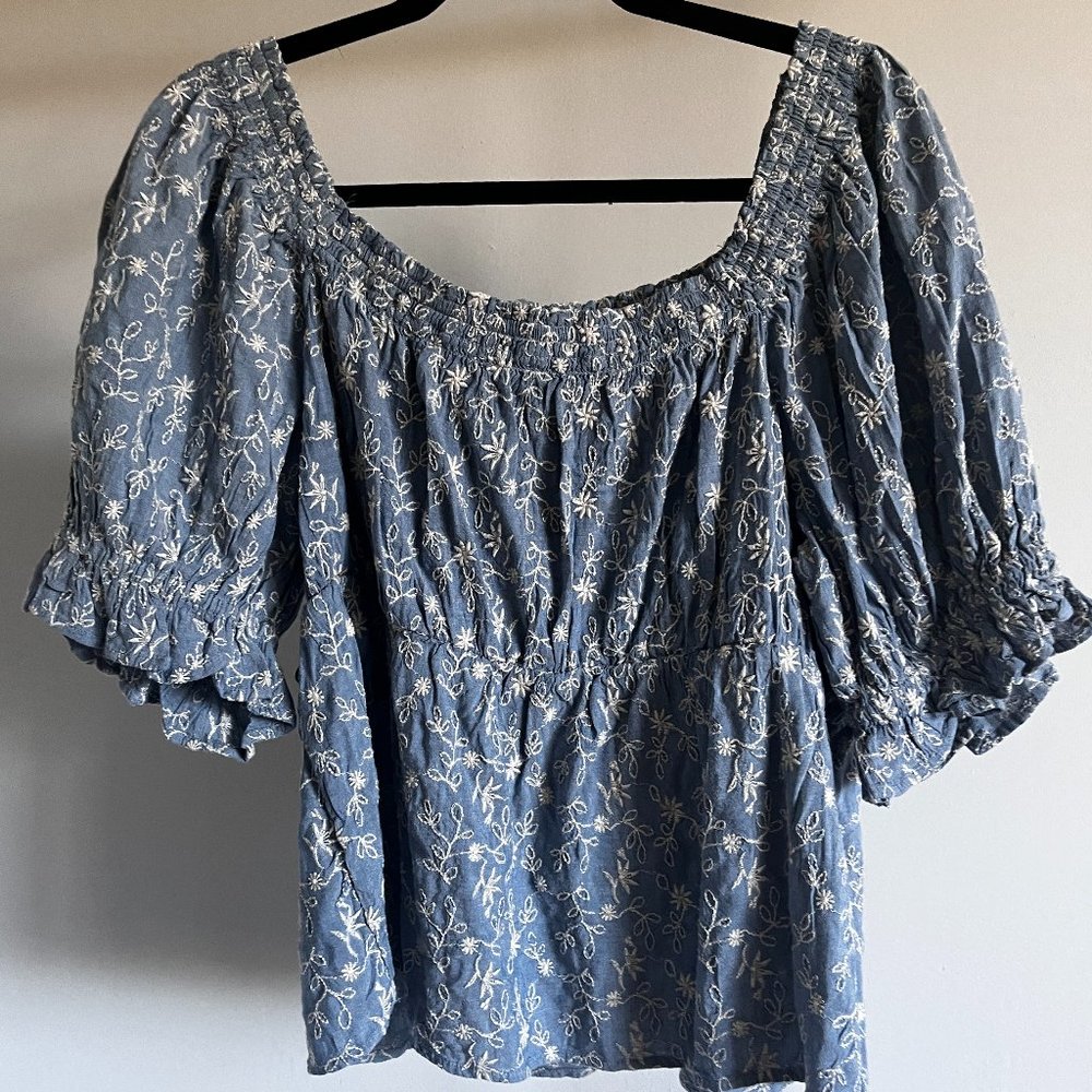 Old Navy Blue Floral Blouse